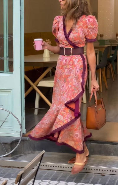 SOLVIANA™ - ELEGANTE MAXI-JURK MET KORTE MOUWEN