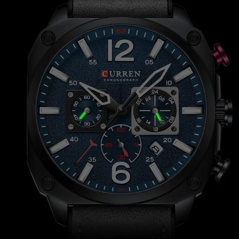 ZAKELIJK LEREN QUARTZ WATERDICHT POLSHORLOGE