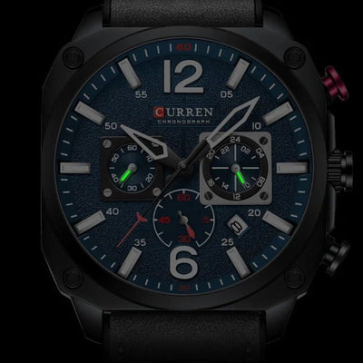 ZAKELIJK LEREN QUARTZ WATERDICHT POLSHORLOGE