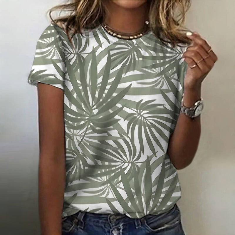 ZARA™ - VINTAGE T-SHIRT MET BLADERENPRINT