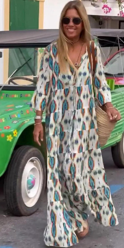 DIANOR™ - CASUAL V-HALS MAXI-JURK