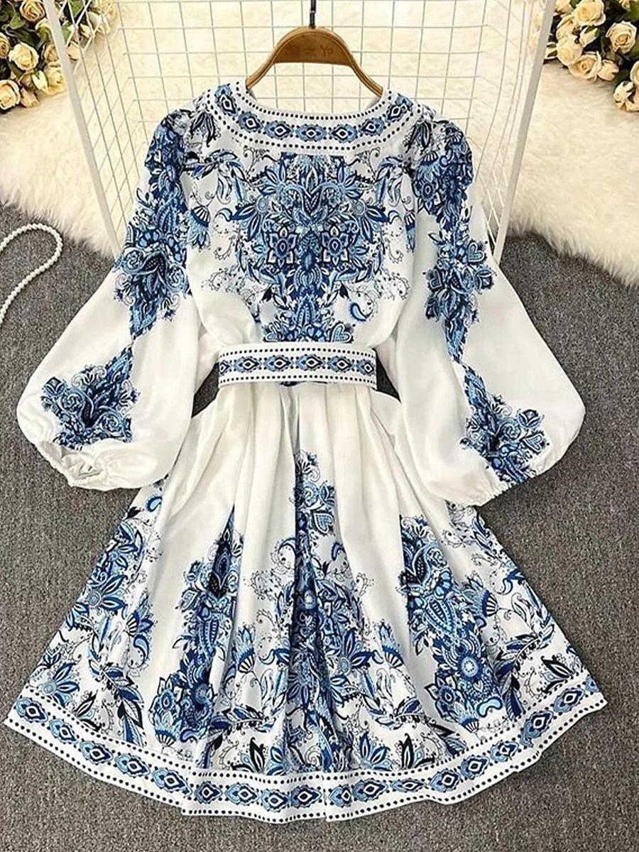 VIANELA™ - V-HALS MINI-JURK MET LANGE MOUWEN