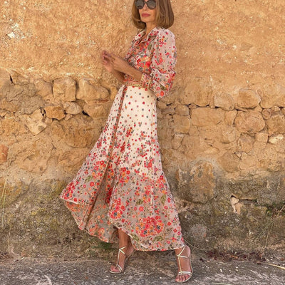 ELEGANTE MAXI-JURK MET BLOEMENPRINT