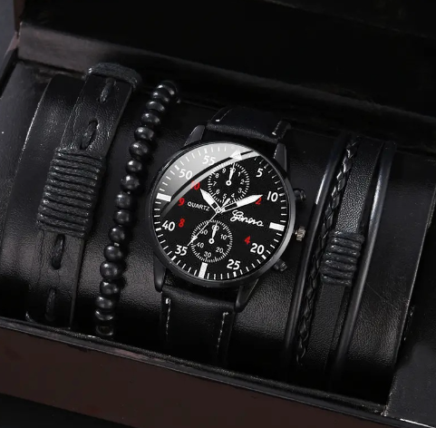 4-DELIGE MODEHORLOGE- EN ARMBANDENSET