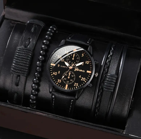 4-DELIGE MODEHORLOGE- EN ARMBANDENSET