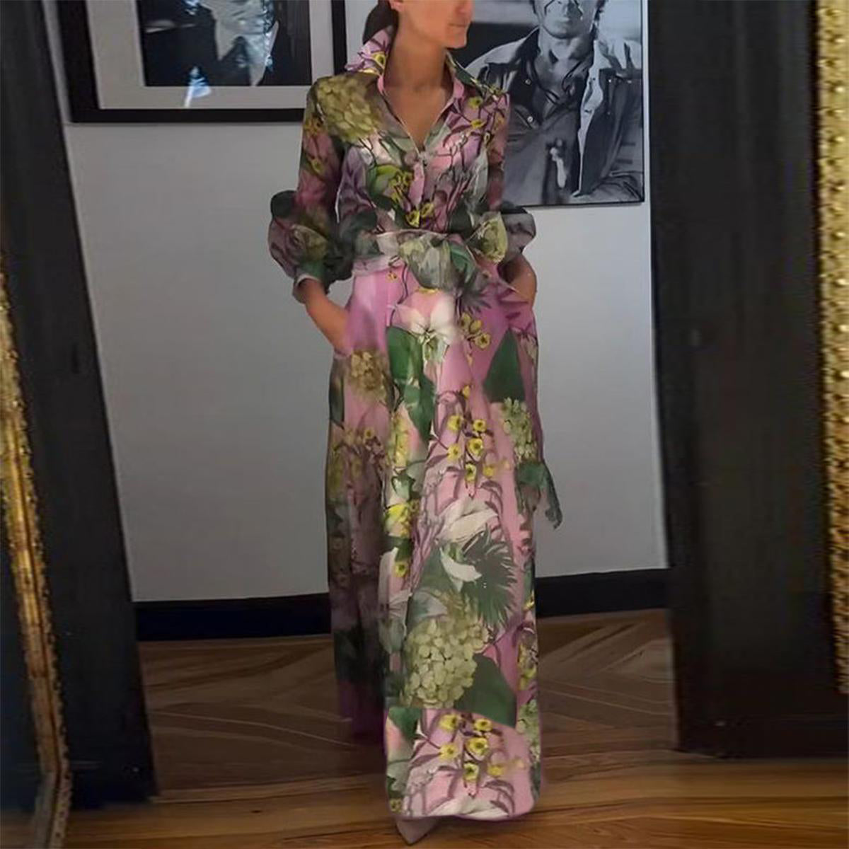 VITTORIA™ - ELEGANTE MAXI-JURK MET LANGE MOUWEN